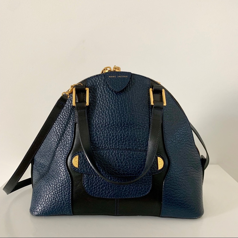 Marc Jacobs Sutton Navy Leather Satchel